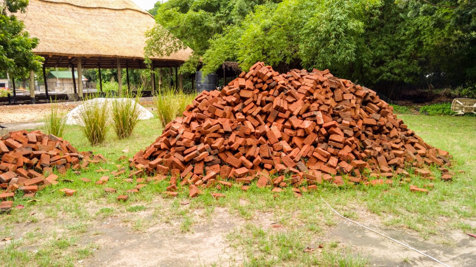 Bricks stacked ready for construction
